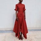 Women's Asymmetric Top & Maxi Skirt Two-Piece Set