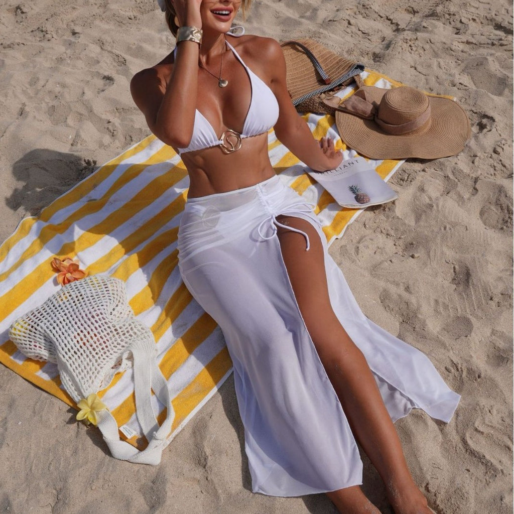 Solid Color Cover Up Swimwear