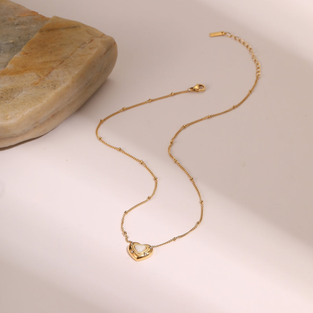 Natural Stone Heart Necklace