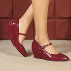 Women's 's Pointed Wedge Height Increased By Platform