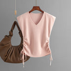 Women's V-Neck Striped Knit Tank Top