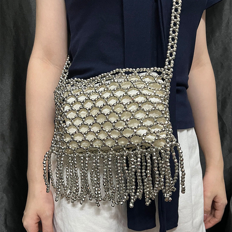 Handwoven Tassel Beaded Shoulder Bag