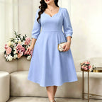 Women's Plus Size A-Line Midi Dress