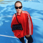 's Street Arrival Autumn Stand Collar Long Sleeve Zipper Coat Simple Loose Jacket