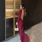 Women's Autumn Hip Fashionable Elegant Sexy Bare Back Long Sleeve Dress For Women