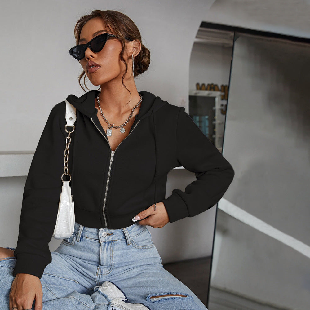 Trendy Design Hooded Sweater Spring Summer Zipper Cardigan