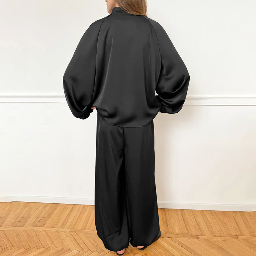 Chinese-Style Satin Pajama Set