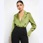 Women's Satin Faux Silk Shirt