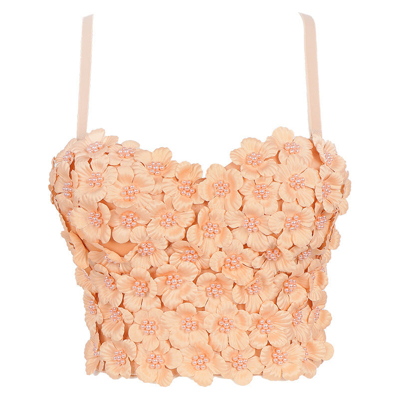 Women's Floral Beaded Corset Top