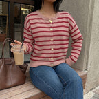 Women's Striped Knit Cardigan