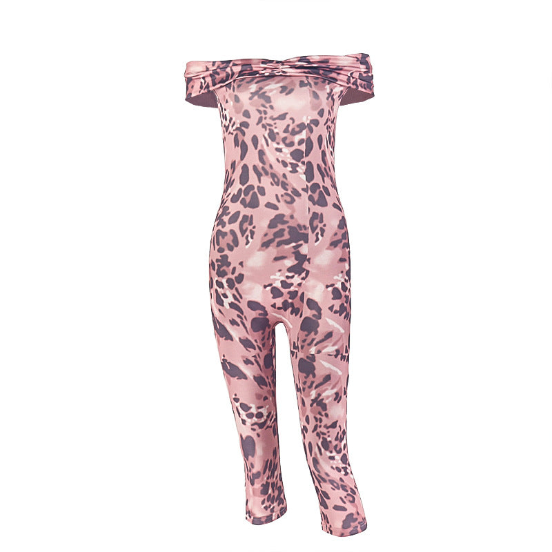 Slim Fit Women Leopard Print Printed Waist Controlled Off Neck