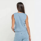 Women's Striped Vest and Trousers Set