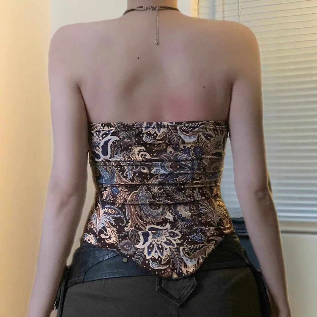 Women's Pleated Asymmetric Vest Top