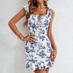 Women's Floral Ruffled Dress