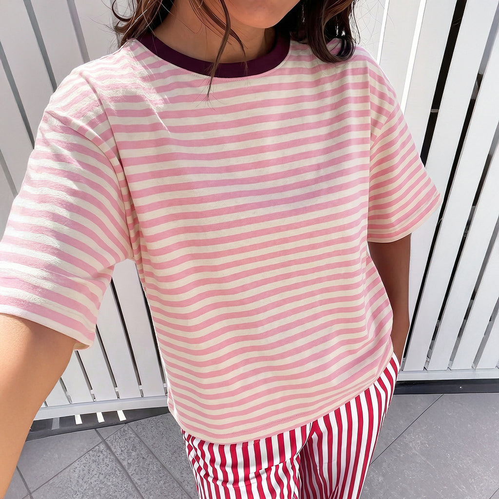 Women's Casual All Matching Striped Top Women Clothing Autumn
