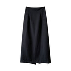 Simple Graceful Skirt Women Summer Slimming High Waist A line Split Sheath Mid Length Skirt