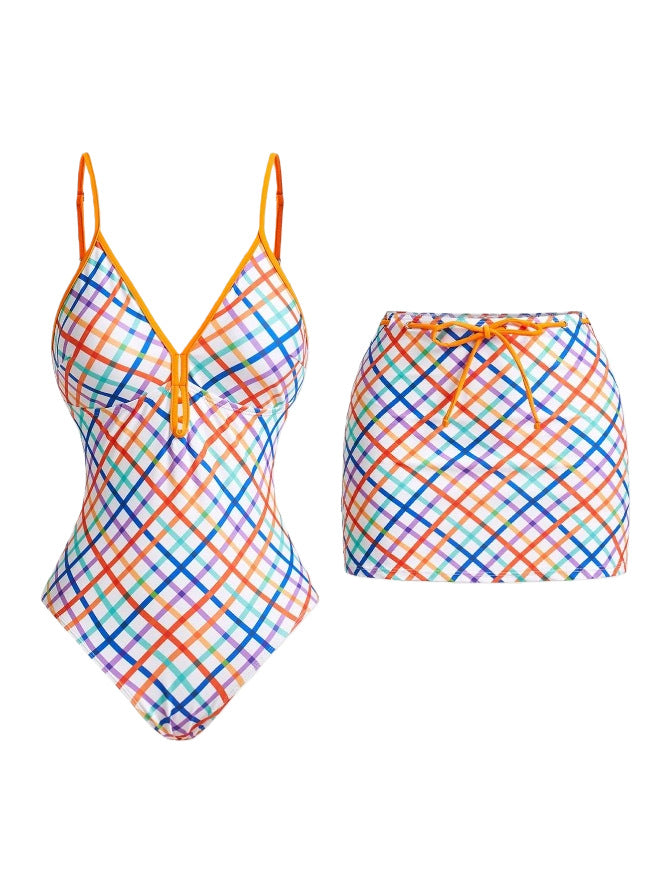 Orange and Blue Plaid