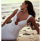 Women's 's V-Neck Backless Split Maxi Party Dress