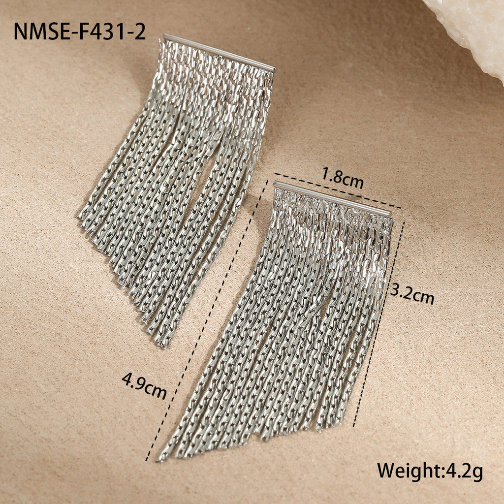 Steel Tassel Earrings