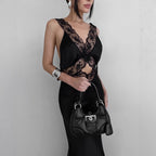 Women's Spring Women Clothing Design Lace Elegant Black Sexy Cami Dress