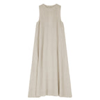 Cotton Linen Sleeveless Backless Maxi Dress