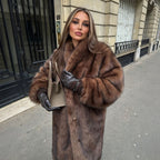 Women's Plush Faux-Fur Coat