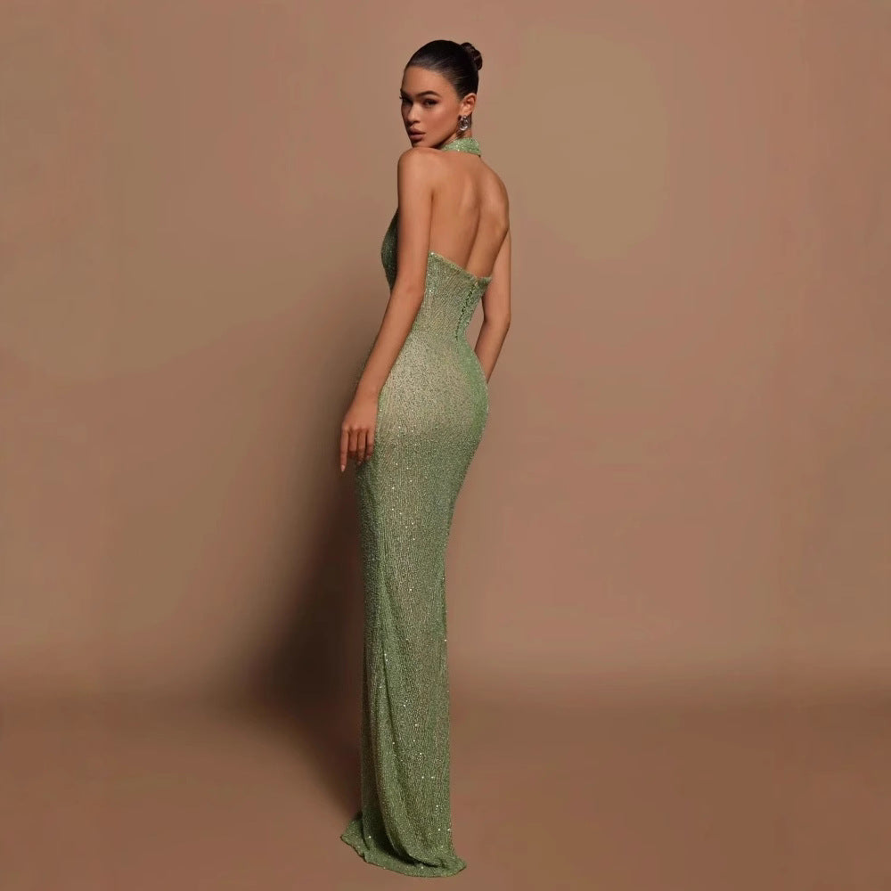 Women's Popular Sexy One Shoulder Sequined Sheath Slim Fit Cocktail Annual Party Party Evening Dress