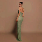 Women's Popular Sexy One Shoulder Sequined Sheath Slim Fit Cocktail Annual Party Party Evening Dress