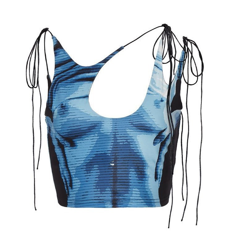 Graphic Print Strap Vest Top