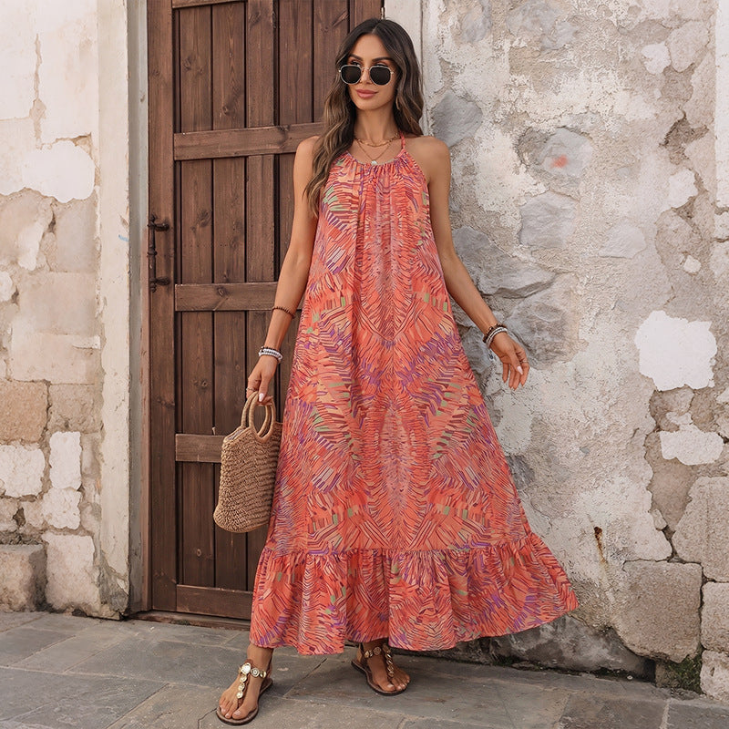 Women's Backless Halter Dress