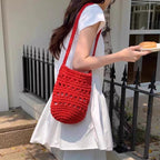 Women's Cotton Woven Bucket Bag