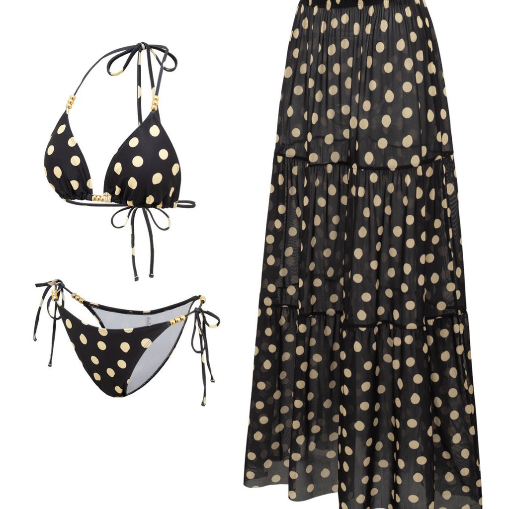 Black White One-piece Swimwear