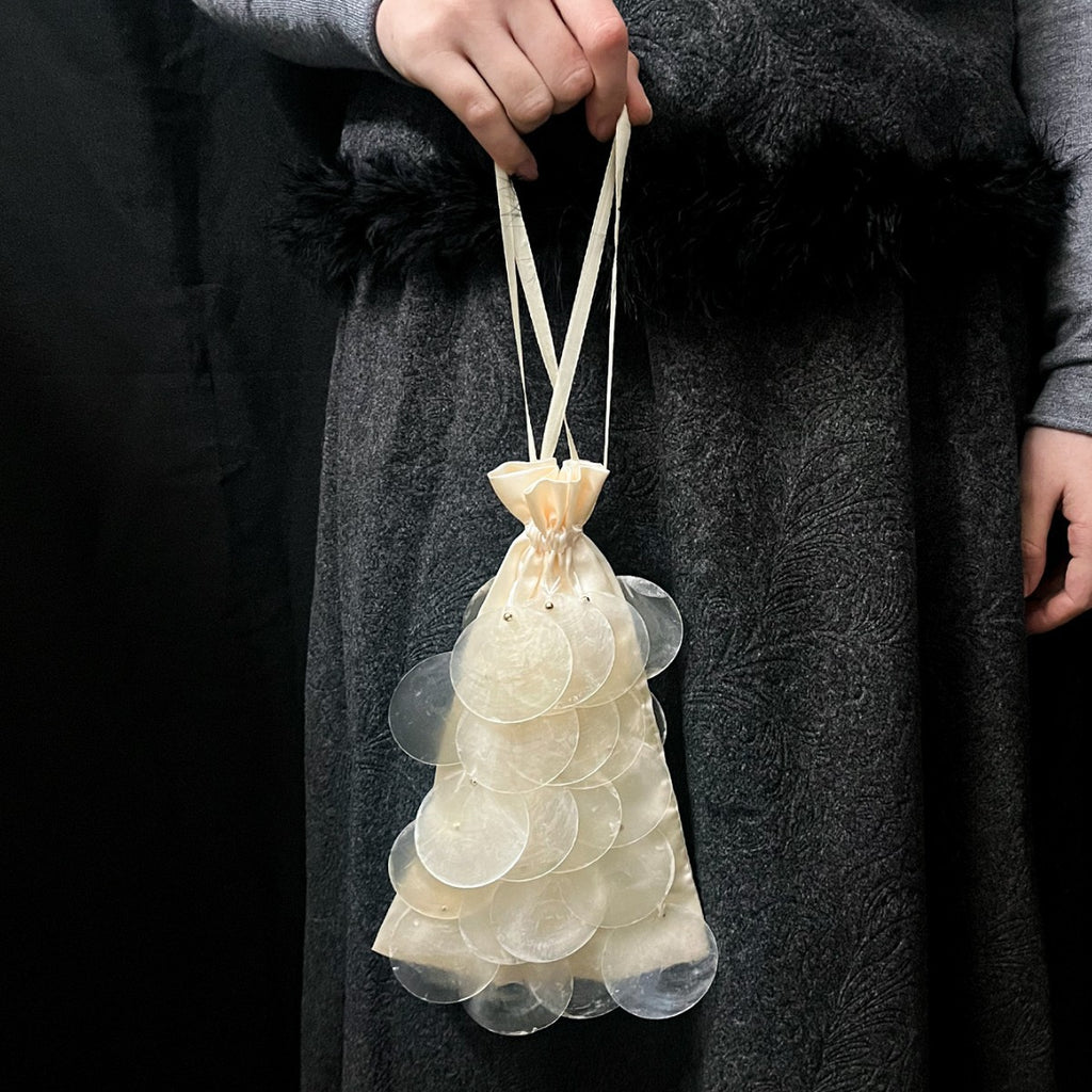 Women's Woven Drawstring Triangle Handbag