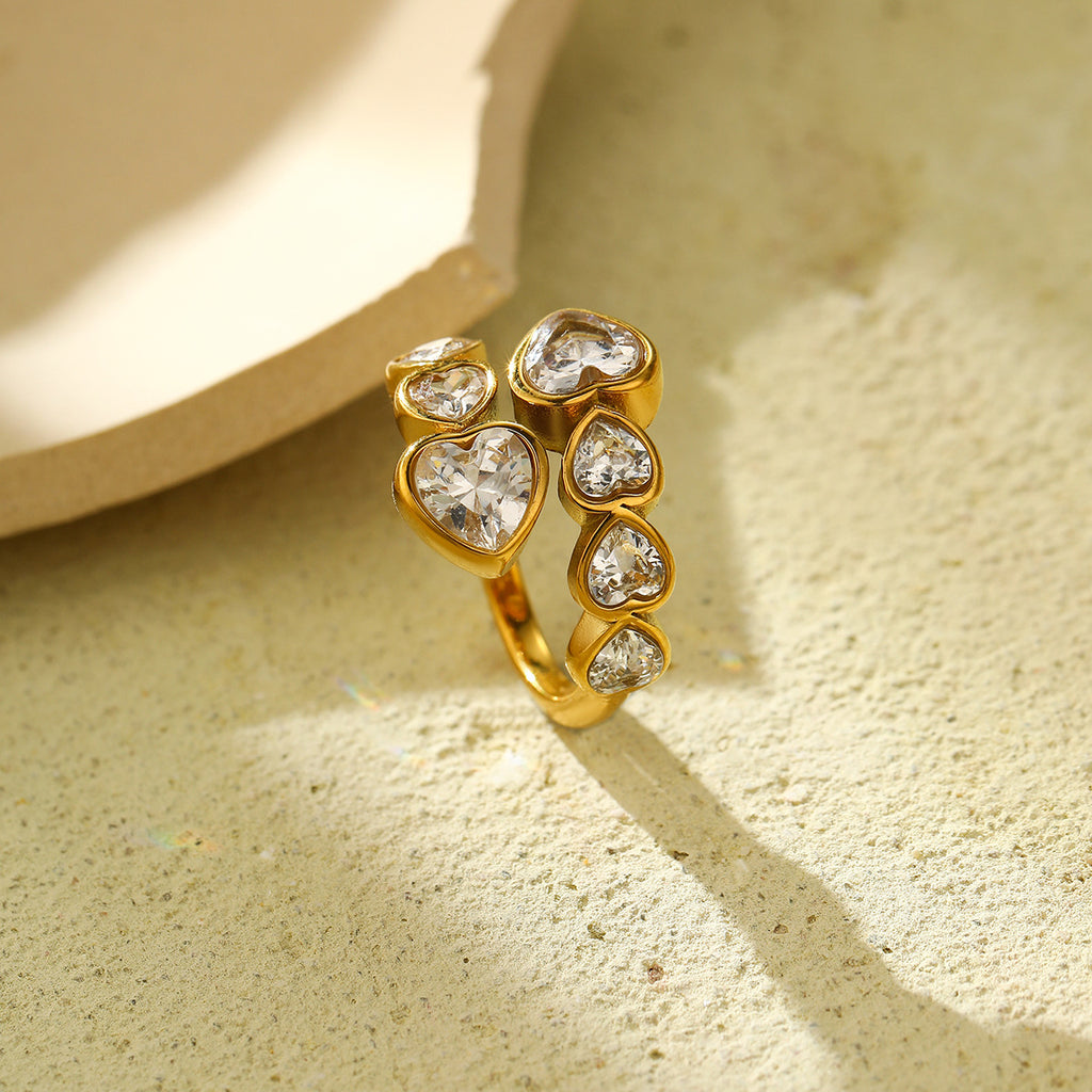 Heart Zircon Ring & Bracelet
