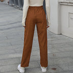 Wear Solid Color Corduroy Pants