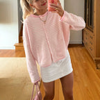 Women's Striped Knit Cardigan