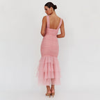 Women's Patchwork Strap Dress Skinny Sheath Dress