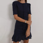 round Neck Single Breasted Short Sleeve Cardigan