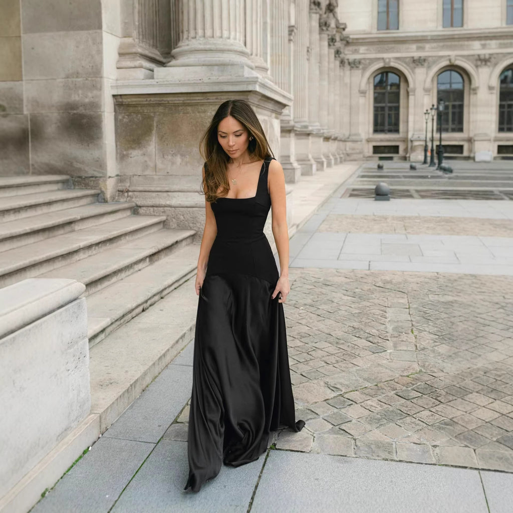 Elegant Formal Dress Black Evening Maxi Sleeveless Maxi Cami Dre