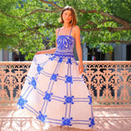 Women's Printed Strap Lace Dress