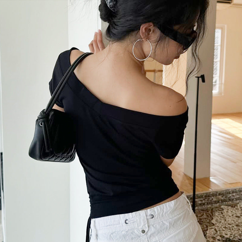 Women Clothing Summer Sexy V neck off Shoulder Backless