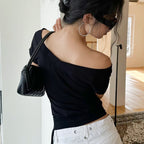 Women Clothing Summer Sexy V neck off Shoulder Backless