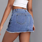 High Waist Miniskirt Denim Skirt
