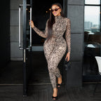 Women's Printed High-Neck Jumpsuit