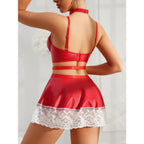 Christmas Suspender Skirt Outfit Fur Ball Collar Christmas Girl Cos Sexy Uniform