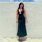 V-Neck Sleeveless A-Line Maxi Dress