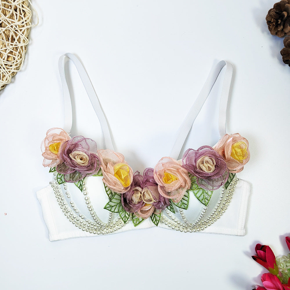 Women's Floral Backless Corset Top