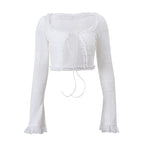 Women's Fall French Square Collar Cardigan and Skirt Two-Piece Set