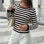 Striped Boat-Neck Slim-Fit Sweater