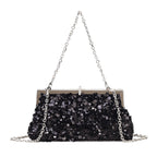 Women's Sequin Hard-Frame Chain Clutch